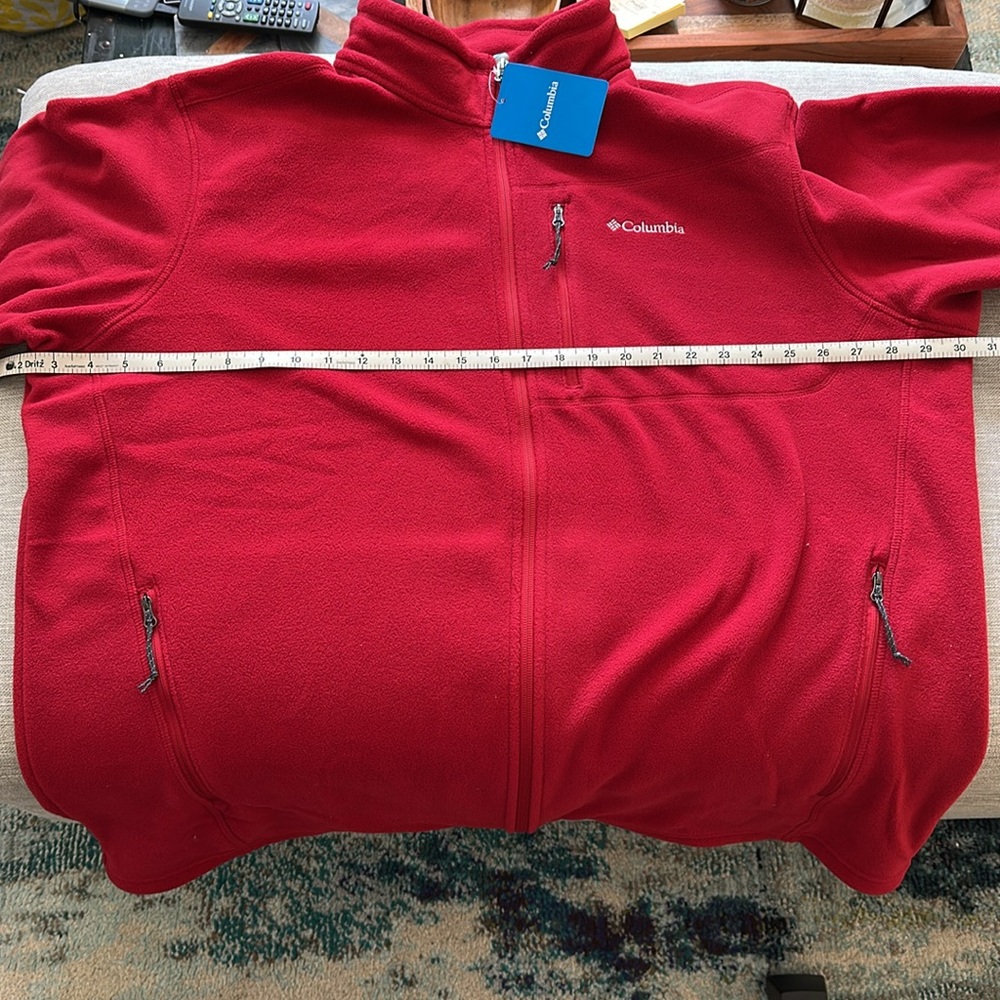 Columbia Fill Zip Fleece Jacket with Zippered Side and Chest Pockets Size XXL - Picture 11 of 12